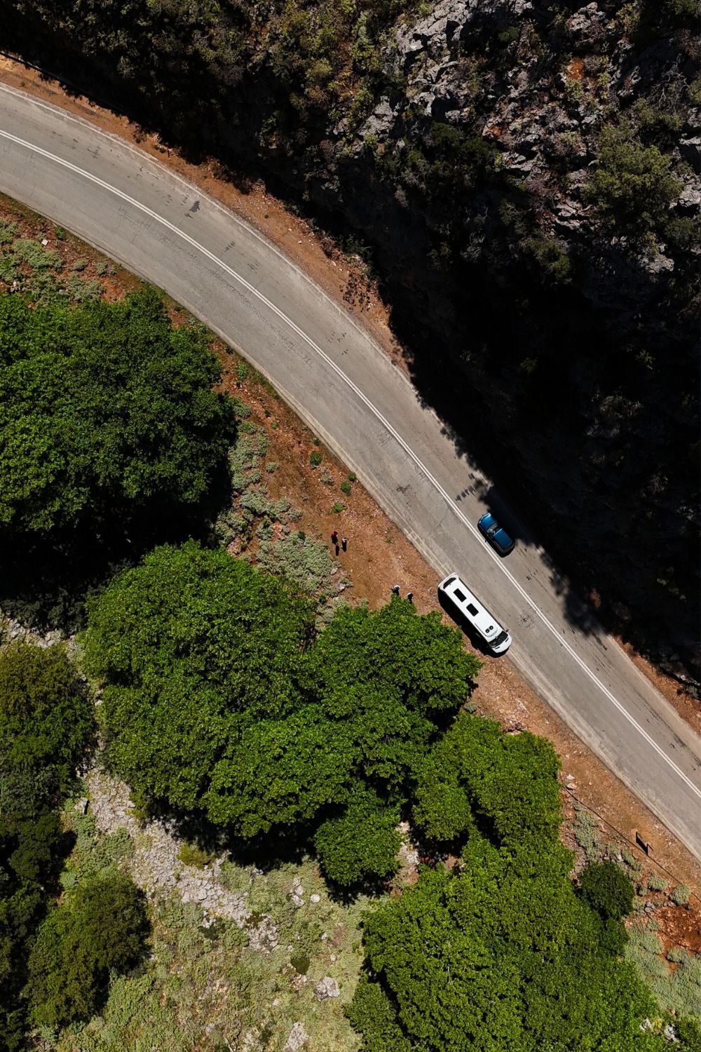 birds eye view of a road through Chania