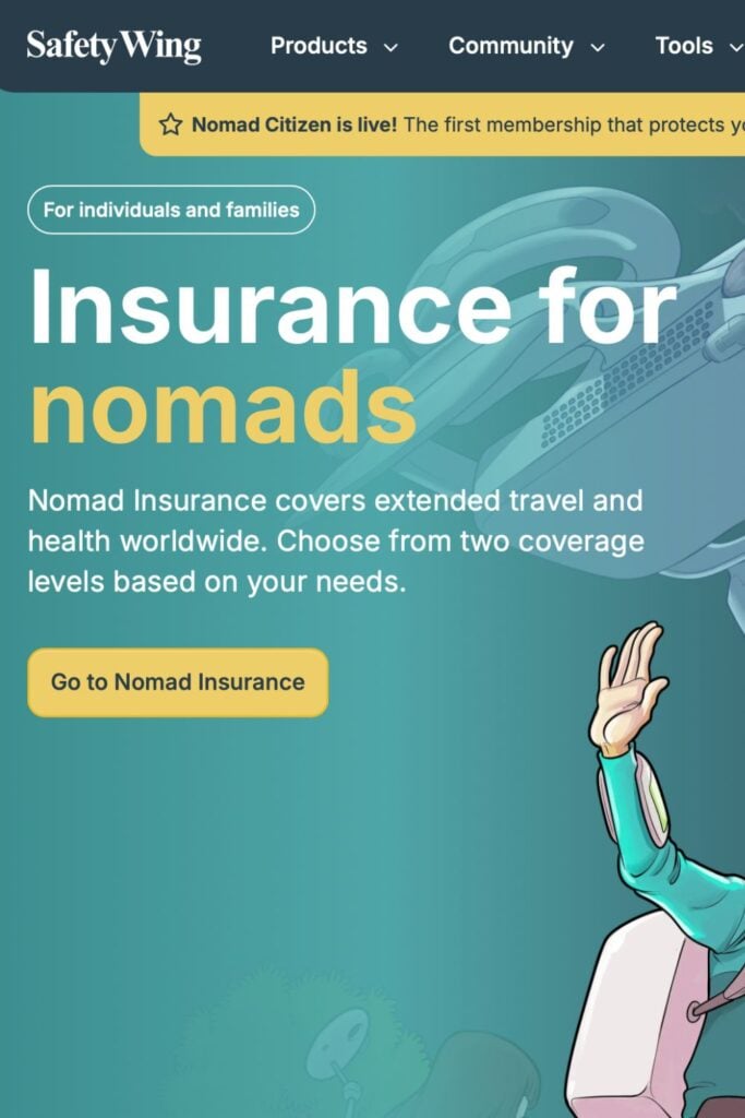 SafetyWing website screenshot